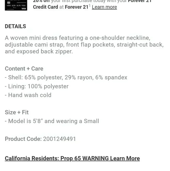 💥F21 one shoulder blue dress - Picture 12 of 12